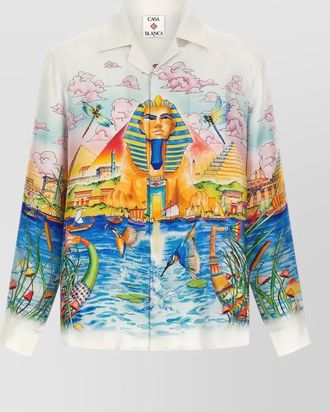 Casablanca silk printed cuban collar shirt