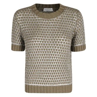 Roberto Collina Round-neck Knitwear, female, Green, Size: XS Girocollo MC