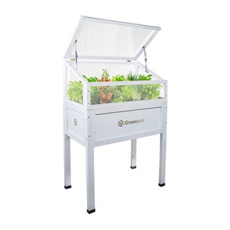 OEM Greenspot Mini Invernadero Con Cubierta Para Balc&oacute;n Y Terraza 80x45x120 Cm - Invernadero Sobre Plataforma De Madera, Cama Elevada De Madera, Marco Fr&iacute;