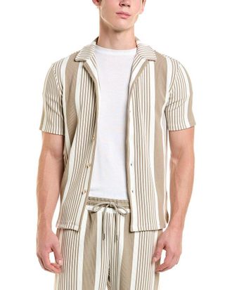 Reiss Fernando Striped Rib Cardigan