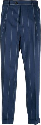 Brunello Cucinelli Blue Pinstripe Tailored Trousers, Brand Size 54 (US Size 38)