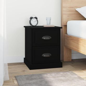 vidaXL Vidaxl - Mesita De Noche Madera Contrachapada Negro 39x39x47,5 Cm