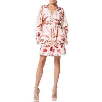 Ciebon Mariam Print Long Sleeve Dress in Brown Multi at Nordstrom Rack, Size X-Small