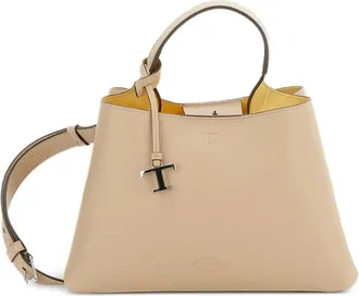 Tod's Small Apa Top Handle Bag - Dames - Tassen - Beige - Maat: ONE Size Leer