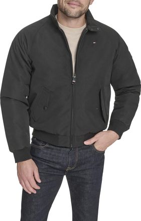 Tommy Hilfiger Mens Highland Cloth Modern Bomber Jacket, Black, L