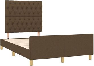 vidaXL Estructura De Cama Sin Colch&oacute;n Tela Marr&oacute;n Oscuro 120x190 Cm Vidaxl