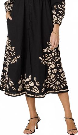 Cleobella Elyse Midi Dress In Black/ivory