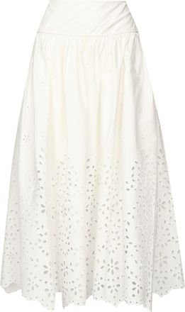 Self Portrait Embroidered Lace Midi Skirt