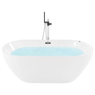 Beliani Ba&ntilde;era Independiente De Hidromasaje Blanco 170 Cm Moderno Jets De Masaje Spa Nevis