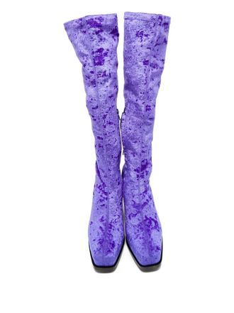 Stella McCartney knee-high velvet boots - Purple