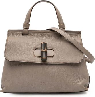 Gucci Pre-owned Handbags, female, Brown, Size: ONE SIZE Pre-owned Top Handle Leather Bag