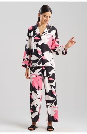 Natori NIWASHI Notch PJ Set in Pink/black at Nordstrom, Size Medium