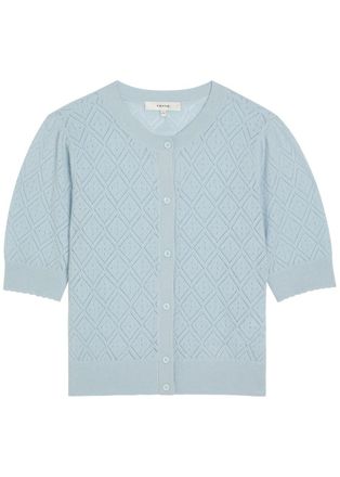 Frame Denim Pointelle Cashmere Blouse - Light Blue - S (UK8-10 / S)