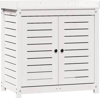 vidaXL Mesa Plantaci&oacute;n Con Estantes Madera Pino Blanco 82,5x50x86,5 Cm Vidaxl