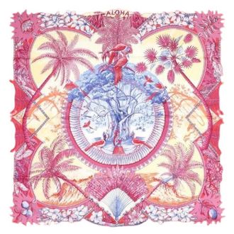 Herm&egrave;s Pre-owned Scarves, female, Multicolor, Size: ONE SIZE Pre-owned Aloha Silk Scarf