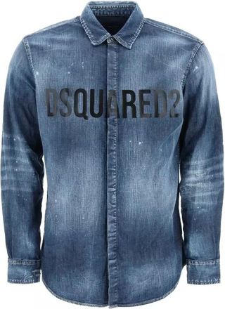 Dsquared2 Relaxed Dan Shirt - Heren - Spijkeroverhemden - Blauw - XL - Katoen - Overhemden