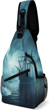 Generic Ship Struck An Icebe Mens Crossbody Chest Sling Bag for Travel Hiking Lightweight Shoulder Bags with Small Side
