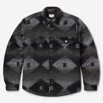 Stetson Mens Wool Blend Aztec Flannel Jacket In Black