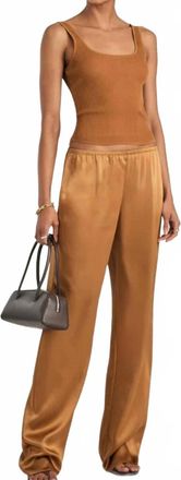 SER.O.YA Lillian Satin Pant In Dune