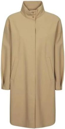 Herno Jassen, Dames, Beige, S, Elegante Technische Jersey Jas