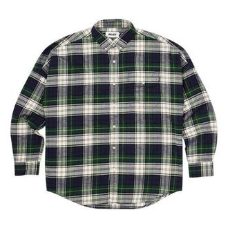 Palace Unisex Lapel Long-Sleeved Shirt Green PAL-FW20-385