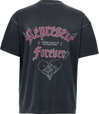 Represent Mens T-Shirt Duality Black Cotton T-Shirts And Polos