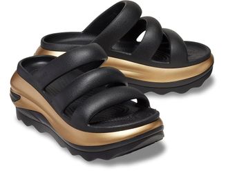 Crocs Mega Crush Triple Strap Sandal Sandals Black/Gold Metallic : Mens 7 - Womens 9 Medium, Synthetic