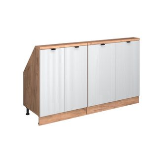 Vicco Conjunto De Armarios Para Techo Inclinado Rion, Ondulaci&oacute;n Blanca, 140 Cm Lote De 2, Vicco