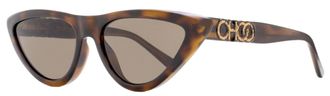 Jimmy Choo London Cat-Eye Tortoiseshell Sunglasses - Brown