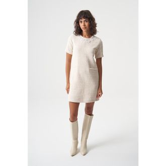 Mizalle Tvit Stone Dress in Ecru at Nordstrom, Size 10