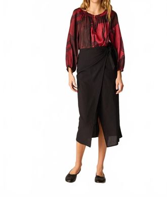 Natalie Martin Ashley Long Sleeve Top In Ament Snake