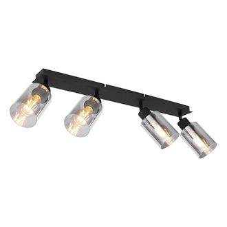 Globo Lighting Foco - Hadera - Negro - Vidrio Vidrio Ahumado - L&aacute;mpara - Globo