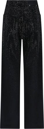 Golden Goose Straight Jeans With Rhinestones Black Denim