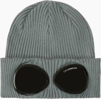 C.P. Company Mens Cotton Goggle Beanie - Grey - Size: UNI