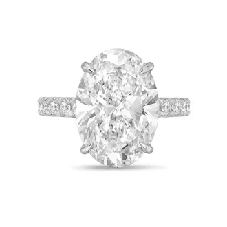 Diana M. Jewels 14kt white gold 3.00 ct oval lab grown diamond engagement ring
