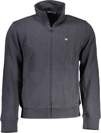 Napapijri Mens Men Zipup Sweatshirt Classic - Grey Cotton - Size Medium