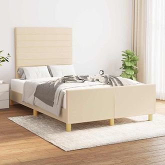 vidaXL Vidaxl Estructura De Cama Sin Colch&oacute;n Tela Crema 120x200 Cm