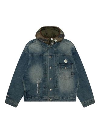 Aape By A Bathing Ape embroidered-detail hooded jacket - Blue