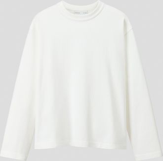 H&M Longsleeve aus Baumwolle in Loose Fit - White