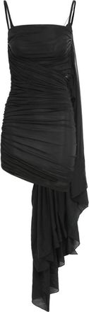 MUGLER Asymmetrische Mini-jurk met Drapage - Dames - Feestkleedjes - Zwart - XS - Rayon - Kleedjes