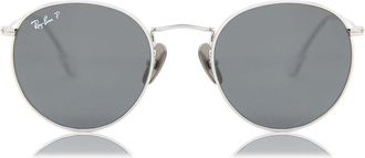 Ray-Ban RB8247 Round Polarized 920948 Mens Sunglasses Silver Size 50