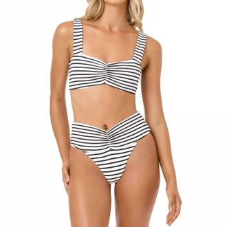 L*Space Bardot Bikini Bottom In Sail Along Stripe