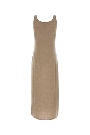 The Row Womens Beige Cashmere Nareen Dress Dune Exterior: Abiti