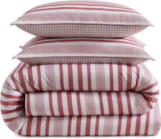 Tommy Hilfiger Mandalay Beach Stripe Comforter & Shams Set in Ivory/white/red at Nordstrom, Size Full/queen