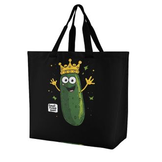 Generic Email to Pickle Large Reusable Shopping Bag Lightweight Foldable Tote Bags Washable Shoulder Handbag