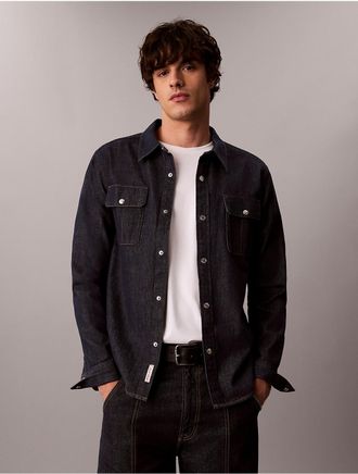Calvin Klein Jeans Calvin Klein Mens Western Denim Shirt - Blue - XL