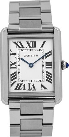Cartier Pre-owned Cartier Tank Solo Pale Silvered Opaline Dial Mens Watch W5200014