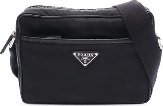 Prada Borsa a spalla in Re-Nylon e pelle Saffiano 2013-2025 - Nero
