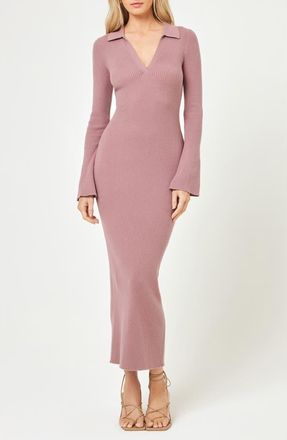 L*Space San Clemente Long Sleeve Cover-Up Maxi Dress in Smoky Quartz at Nordstrom Rack, Size X-Large