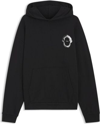 HUGO BOSS Marine-artwork hoodie in cotton terry